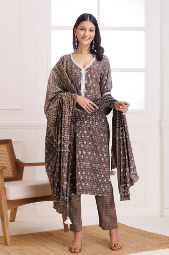 Kashish butti dabu hand block cotton suit set