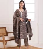 Kashish butti dabu hand block cotton suit set