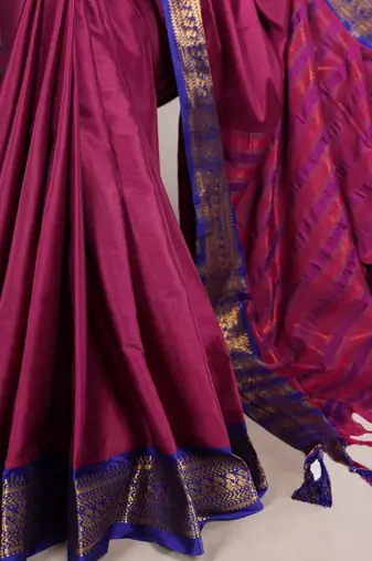 Pink Plain art Silk Saree