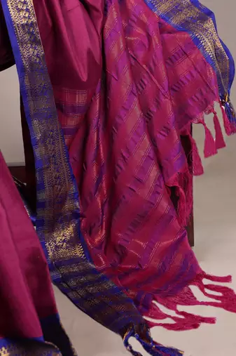 Pink Plain art Silk Saree