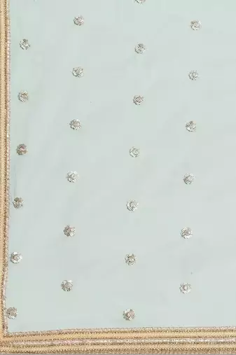 Green & Golden Semi-Stitched Festive Lehenga & Unstitched Blouse With Dupatta