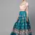 turquoise blue & peach coloured embroidered semi stitched lehenga & blouse with dupatta