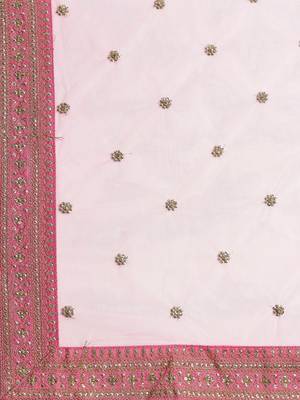 Pink Semi-Stitched Lehenga & Unstitched Blouse With Dupatta 3