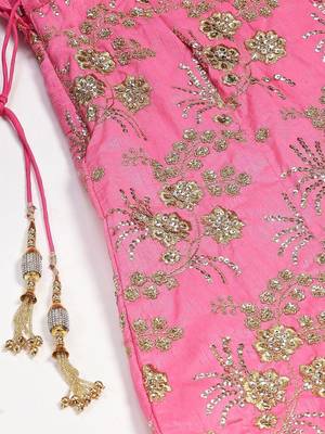 Pink Semi-Stitched Lehenga & Unstitched Blouse With Dupatta 5