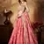 pink floral digital printed organza lehenga set choli with dupatta
