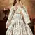 white floral digital printed organza lehenga set choli with dupatta