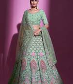 Light-Green Thread Embroidered Georgette Lehenga Choli