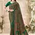 Green floral print crepe silk fancy saree with unstitched blouse for women's wear