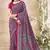 Pink floral print crepe silk fancy saree with unstitched blouse for women's wear