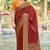 Maroon digital printed crepe silk paisley traditional saree with unstitched blouse