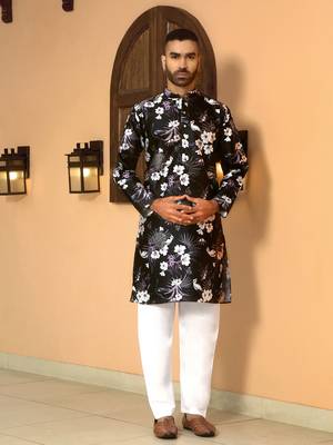 Floral printed wine mandarin collor silk blend kurta 6