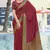 Maroon digital printed crepe silk paisley traditional saree with unstitched blouse