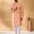 Silk blend tie-dye printed madarine collor yellow kurta