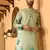 Floral printed green mandarin collor cotton summer kurta