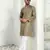 Floral printed brown mandarin collor cotton summer kurta
