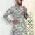 Leaf printed green mandarin collor cotton summer kurta