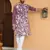 Ethnic motifs embroidered georgette mauve kurta