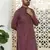 Silk blend ethnic motifs jacqaurd purple kurta