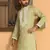 Embroidered yoke design cotton silk green kurta with patiala salwar