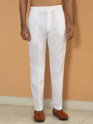 Embroidered sequenced cotton silk black kurta with white trouser pant 3