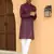 Cotton silk chevron embroidered maroon kurta and white trouser pant