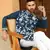 Ethnic motifs embroidered georgette blue kurta with trouser pant