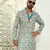 Geometric multi colored mandarin collor cotton summer kurta with pyjama