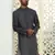 Floral printed blue mandarin collor cotton summer kurta with pyjama