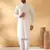 Cotton embroidered cream pathani kurta and salwar