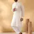 Cotton embroidered cream pathani kurta and salwar