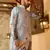 Animal printed blue mandarin collor cotton summer kurta with pyjama