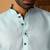 Animal printed blue mandarin collor cotton summer kurta with pyjama