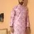 Silk blend tie-dye printed madarine collor pink kurta with pyjama