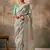 Grey Silk Weaving Work With Tussles Designer Saree