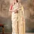 Off White Silk Weaving Work With Tussles Designer Saree