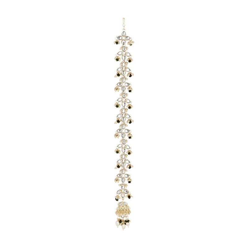 traditional handcrafted kundan & pearl paranda/hair braid pin choti for bridal perfect for wedding 