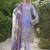 Light purple handwork embroidery cotton straight pant - free size stitched( size upto 42")