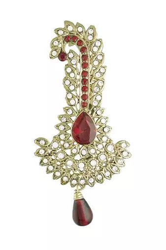 Traditional Stone Pearl Drop Safa Kalangi Brooch for Groom/Men/Dulha Pagadi