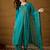 Women teal viscose rayon ethnic motifs printed straight kurta palazzos with dupatta