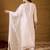 Women white viscose rayon ethnic motifs printed straight kurta palazzos with dupatta