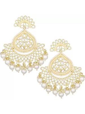 Traditional Handcrafted Kundan Earrings Adorned with Pearls for Women and Girls  2