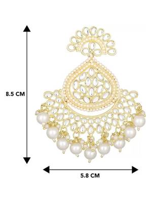 Traditional Handcrafted Kundan Earrings Adorned with Pearls for Women and Girls  4