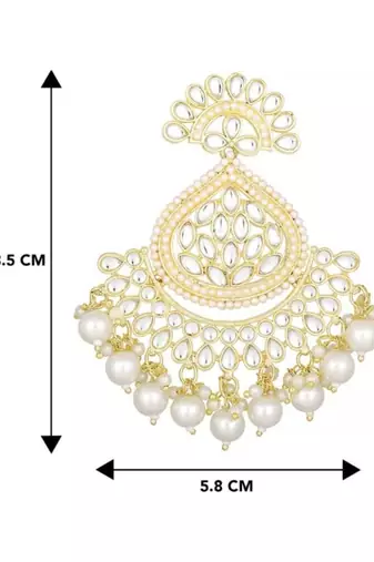 Traditional Handcrafted Kundan Earrings Adorned with Pearls for Women and Girls 