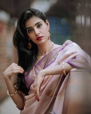 Pink Banarasi soft silk blend Saree With Blouse piece 8