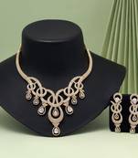 White color american diamond necklaces set