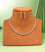 Silver color american diamond necklaces set