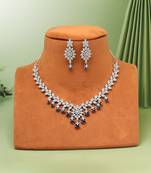 Purple color american diamond necklaces set