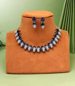 Blue color american diamond necklaces set