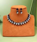 Purple color american diamond necklaces set