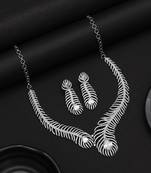 Silver color american diamond necklaces set